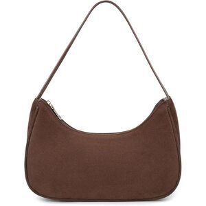 Women's Suede Coffee Imported Fashion Mini Clutch Underarm Hobo Mini Tote Bag